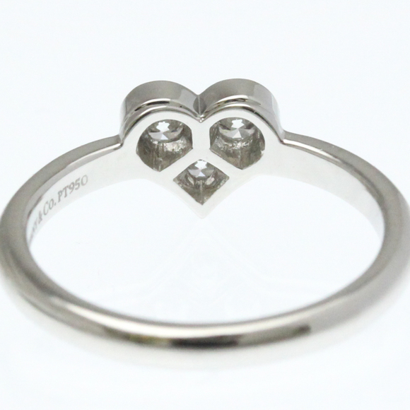TIFFANY Authentic Silver Diamond Heart Ring - Picture 7 of 9